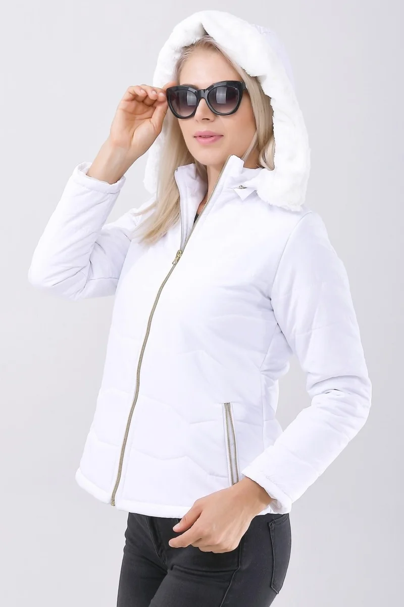 باربورا Daily Furry Puffer Women's Coat 807WHITE