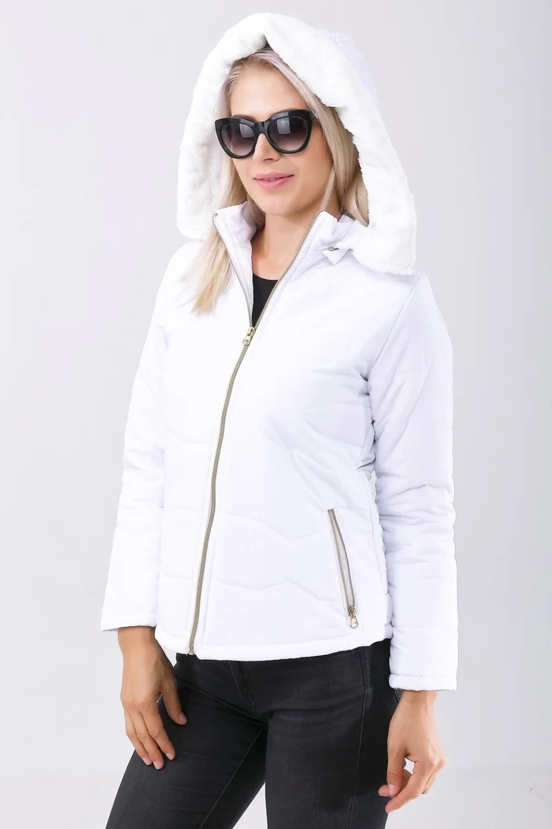 باربورا Daily Furry Puffer Women's Coat 807WHITE
