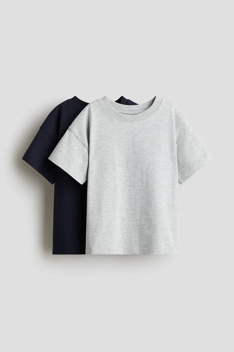 اتش اند ام تي-شيرت فضفاض - عبوة من قطعتين