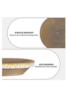 NNC PETS Cat scratching board, 2pcs corrugated paper double-sided cat scratcher pad for indoor cats and kittens, Oval-shape cat scratcher with Catnips, Catclaw grinding scratcher toys 58 cm (Beige)  - Image 3