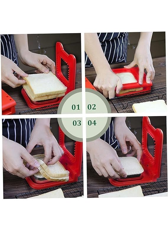 JAMBUVANTI Uncrustables Sandwich Maker 2Pcs Sandwich Cutters for Kids Lunch Sandwich Cutter and Sealer Stainless Steel Baking Tools Sandwich Pocket Bread Mold Great for Lunchbox and Bento Box Square Round  - Image 2