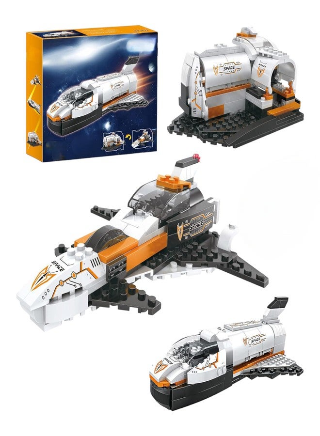 Galaxy Hi-Tech 3 in 1 Future Flyer, Space Station, Fighter Jet Building Brick Set STEM Toy for Kids Educational Construction Kit Set Space Astronaut Theme Blocks and Bricks 168+ Pcs DIY - Image 1
