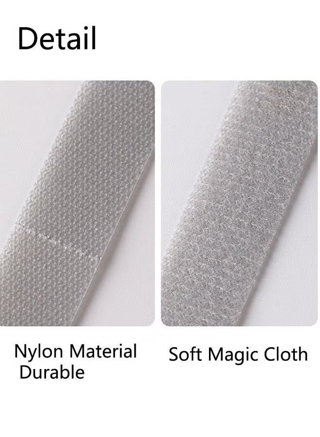 واي جيه منظم أسلاك توصيل الكبل المكون من قطعتان، إدارة خطاف الكبل والخطاف القابل للضبط والأسلاك الحبلية من النايلون، وصلة الكبل المرنة لمورد طاقة تلفزيون الكمبيوتر والكبلات الأخرى (1.5 سم *3 م رمادي) - Image 2