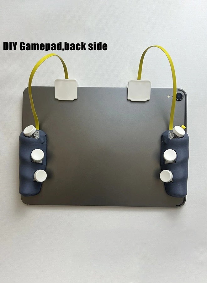 DIY magnetic game controller, gamepad for iPad tablet, 6 buttons,  continuous pulse firing, PUBG trigger for 7.9 inches to 13.4  inches-Blue - Image 3