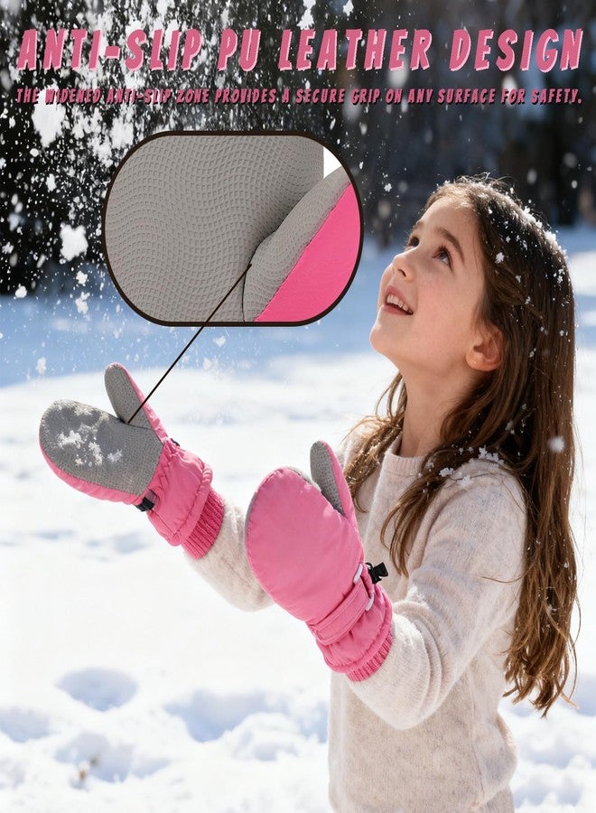LPMOERA Toddler Mittens Waterproof Kids Winter Ski Gloves Baby Mittens for Boys Girls, Dark Grey & Light Grey, S(2-4T) - Image 4