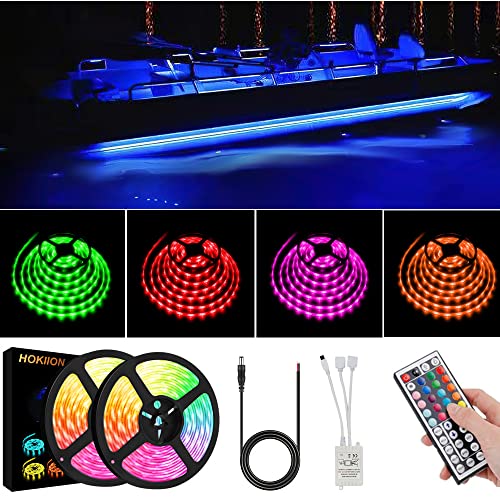 HOKIION LED Boat Strip Lights 12v 40FT MultiColor Marine Pontoon Led Lights Waterproof Boat Interior Light Boats Deck Gunnel Hull Trailer Courtesy Light Strip Night Fishing Lighting for Bass Jon Yacht - Image 1