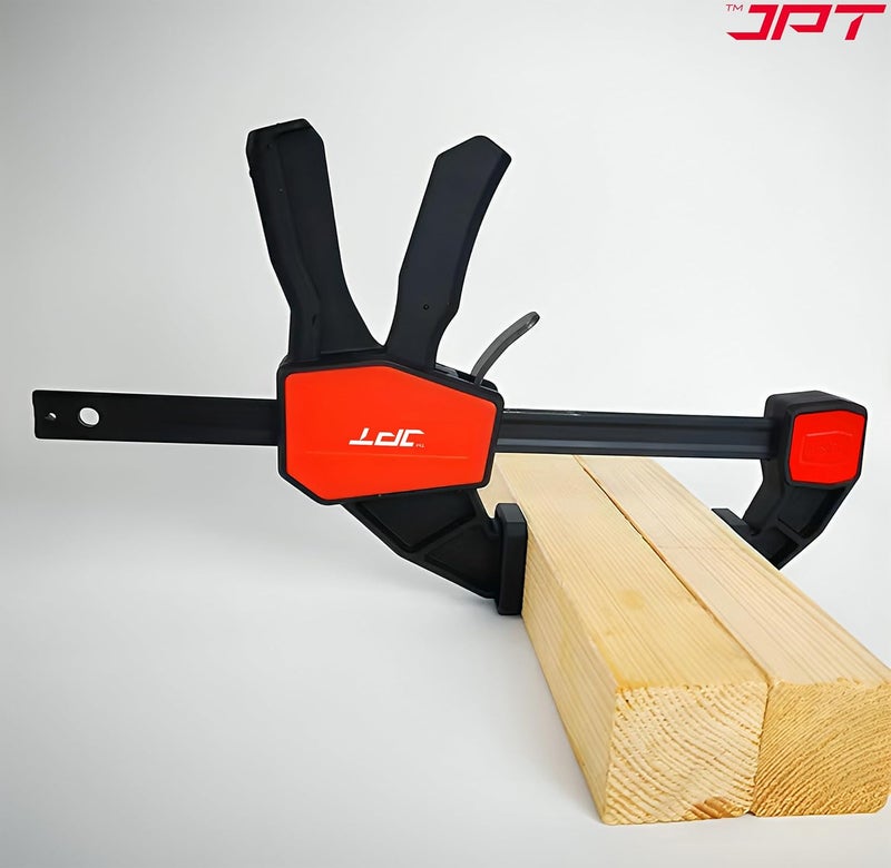 JPT مشابك بار سريعة الإمساك 12 بوصة من سلسلة برو | نطاق تثبيت 150 مم | مشابك خشبية بيد واحدة مع زناد إطلاق سريع | مجموعة مشابك F ثقيلة | قدرة تحمل 155 رطل | النجارة، الأعمال الخشبية، الأعمال اليدوية - Image 4