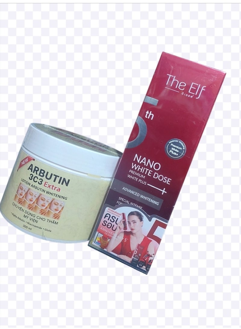The Elf Skin whitening and rejuvenation set consisting of Nano White Dose Premium White Plus Serum 60ml + Aptoin 3C3 Cream 300ml - Image 1