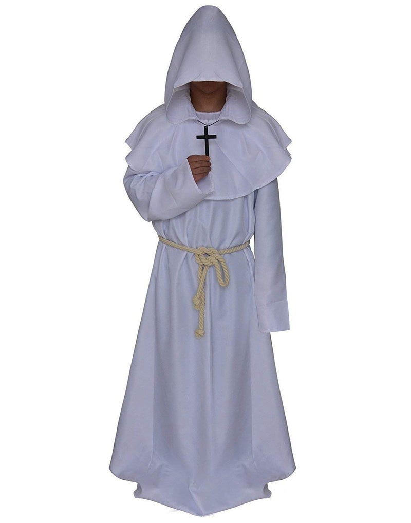 LHJ Medieval Monk Robe Priest Robe Halloween Cosplay Costume Cloak - Image 5