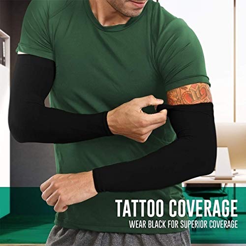 Dressify®High Performance Fingure Arm Sleeves for Athletic Fingure Arm Sleeves Perfect for Cricket, Bike Riding,Cycling, Basketball, Baseball, Running & Outdoor Activities (Sold as a 1 Pair) (Black) - Image 2