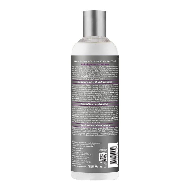 Design Essentials Natural Kukui & Coconut Hydrating Leave-In Conditioner For Relaxed And Natural Hair - 8 Oz - Image 2