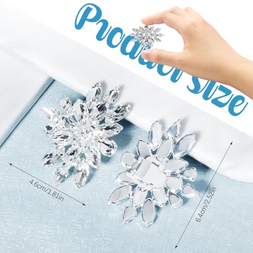 MAYCREATE® 2Pcs Shoe Clips Charms for Women, Crystal Rhinestone Shoe Decoration, Detachable Rhinestone Crystal Shoe Buckle Clips, Bridal Wedding Prom Party High Heels Accessories - Image 2