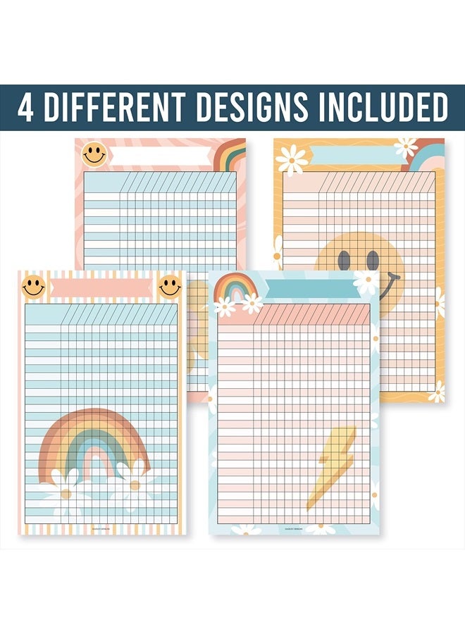 Hadley Designs 4 Retro Data Charts Classroom Incentive Chart for Classroom - Homework Chart for Classroom Reward Chart, Attendance Chart for Classroom Charts, Reward Chart for Kids Behavior - Image 2