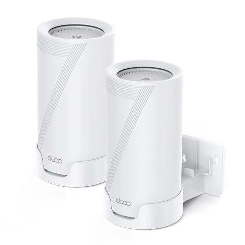 XLTTYWL Deco WiFi 7 Wall Mount Kit, Deco BE65-5G/BE75/BE85/BE95/BE17000/BE22000/BE33000 Router Mount Bracket &Cable Management for TP Decos 7 Tri-Band WiFi 7 Mesh System (White, 2 Pack) - Image 1