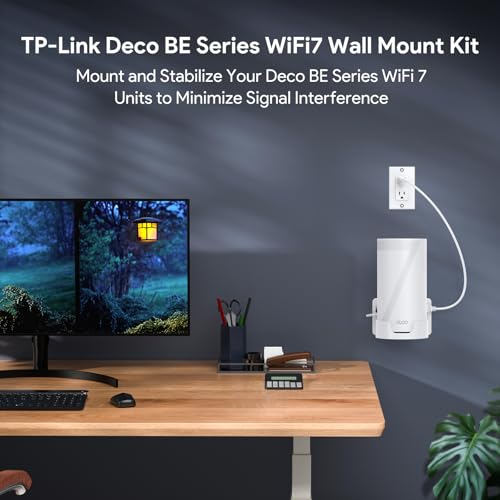 XLTTYWL Deco WiFi 7 Wall Mount Kit, Deco BE65-5G/BE75/BE85/BE95/BE17000/BE22000/BE33000 Router Mount Bracket &Cable Management for TP Decos 7 Tri-Band WiFi 7 Mesh System (White, 2 Pack) - Image 2