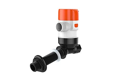SEAFLO 13E Series 1100 GPH Livewell Pump - Angled Tee, 12V, 1 Inch Outlet, 12 ft Head, 4A, Anti Airlock, Cartridge Motor, Marine Baitwell Aerator Pump, 4 Year Warranty - Image 1