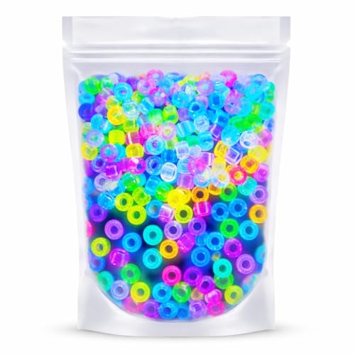 Ambitieux 1000 Pcs Glow in The Dark Beads (9 * 6mm) with Elastic Thread – DIY Jewelry Making Kit for Kids & Adults | Bracelet, Necklace & Craft Supplies (Multicolor) - Image 1