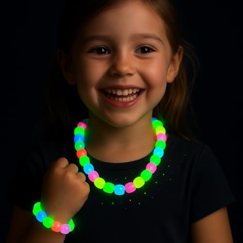 Ambitieux 1000 Pcs Glow in The Dark Beads (9 * 6mm) with Elastic Thread – DIY Jewelry Making Kit for Kids & Adults | Bracelet, Necklace & Craft Supplies (Multicolor) - Image 5