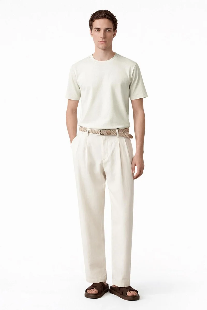 سنيتش Light Green Solid Half Sleeve Slim Fit Casual T-Shirt