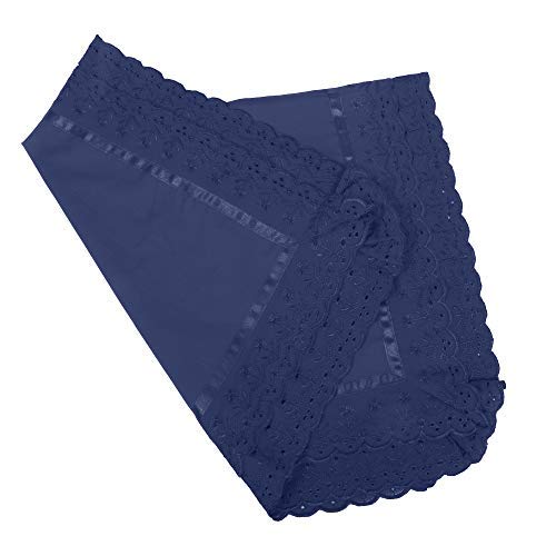 VHC 100% Cotton Lace Pillow Cover/Case Set (Pack of 2)-Navy Blue - Image 3