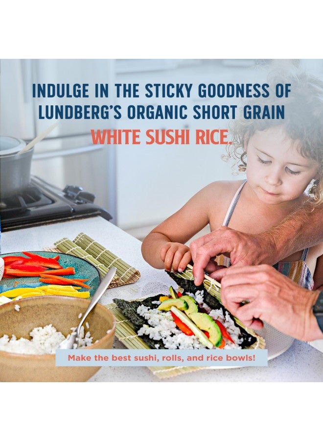 Lundberg Lundberg Family Farms - Organic California Sushi Rice, Japanese Style Short Grain Rice, Perfectly Sticky, Pantry Staple, Non-Gmo, Gluten-Free, Usda Certified Organic, Vegan, Kosher (32 Oz)  - Image 1