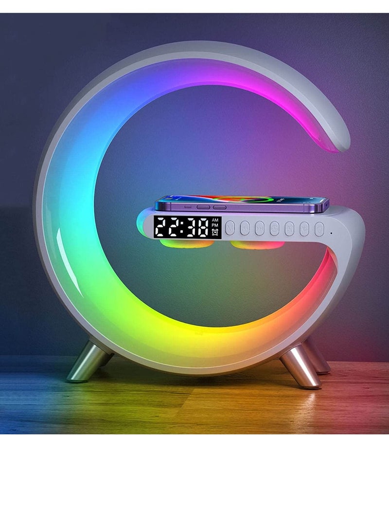 جينيكست Smart Atmosphere Lamp Bluetooth Speaker Wireless Charger Alarm Clock - Image 1