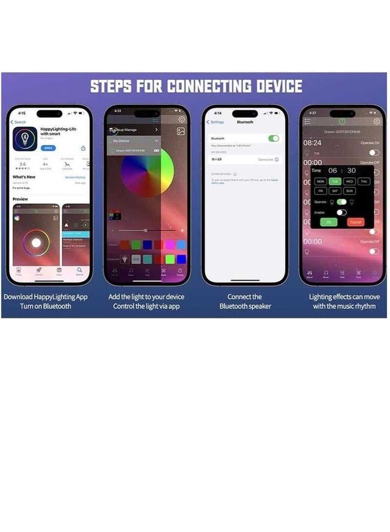 جينيكست Smart Atmosphere Lamp Bluetooth Speaker Wireless Charger Alarm Clock - Image 5