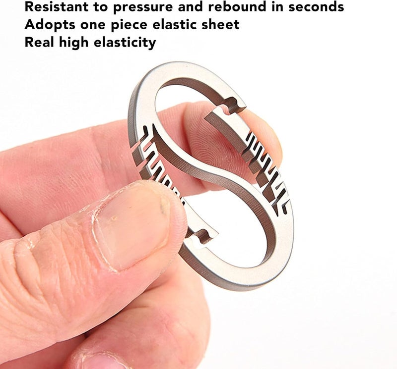 Double Door Closure Keychain, Oval Ti Alloy Keychain Clip with Large Circle Ring for Car Key - Image 5