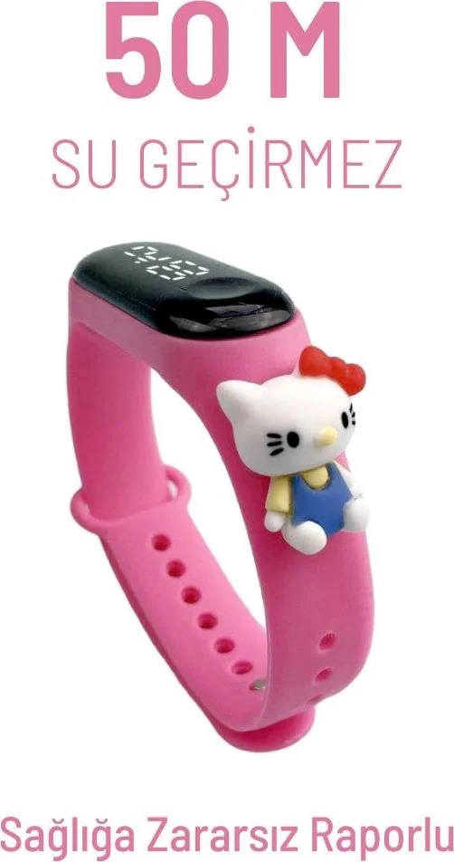 دي زي سي كوزنلر أفم Dzc Cousins ​​Avm Digital Touch LED Screen Waterproof Children's Wristwatch with Figure Silicone Cord Bracelet Character