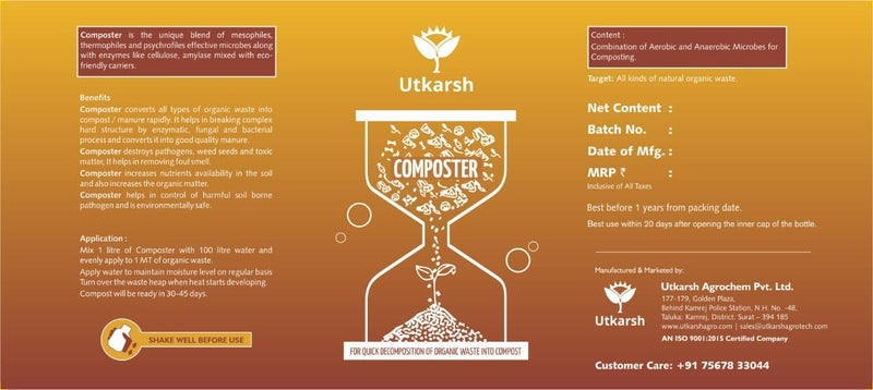 Utkarsh Composter for Quick Decomposition of Organic Waste Into Compost Bio Waste Decomposer Accelerate Decomposition of Kitchen Garden Organic Waste 250 ml Pack of 1 - Image 5