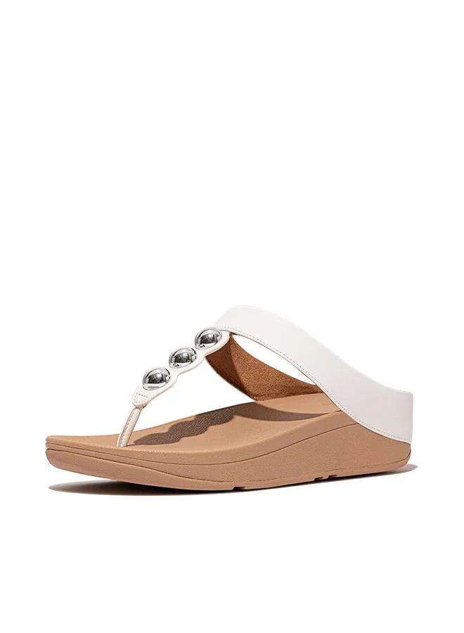 Fitflop FINO MIRROR-DOME LEATHER TOE-POST SANDALS