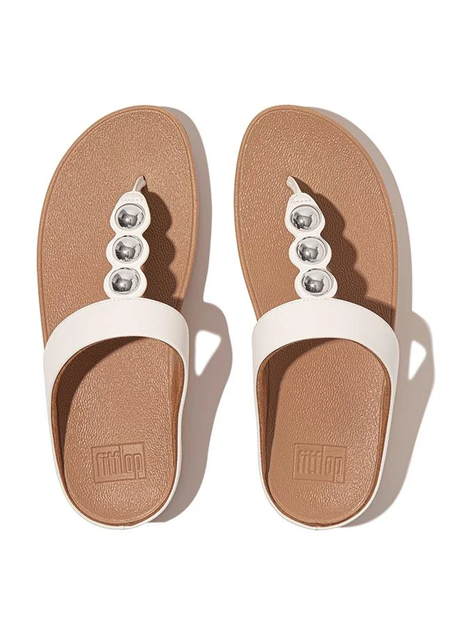 Fitflop FINO MIRROR-DOME LEATHER TOE-POST SANDALS