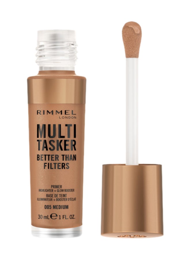 RIMMEL LONDON برايمر للوجه ومعزز للتوهج وهايلايتر متعدد المهام أفضل من المرشحات - 005 - متوسط 30 مل - Image 1