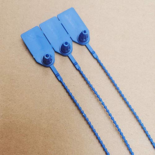 XF-Vel Plastic Security Seals 9.84" Tamper Proof Self Locking Security Tags Pull-Tite Signage Ties Numbered Pack of 100 PCS Navy Blue - Image 2