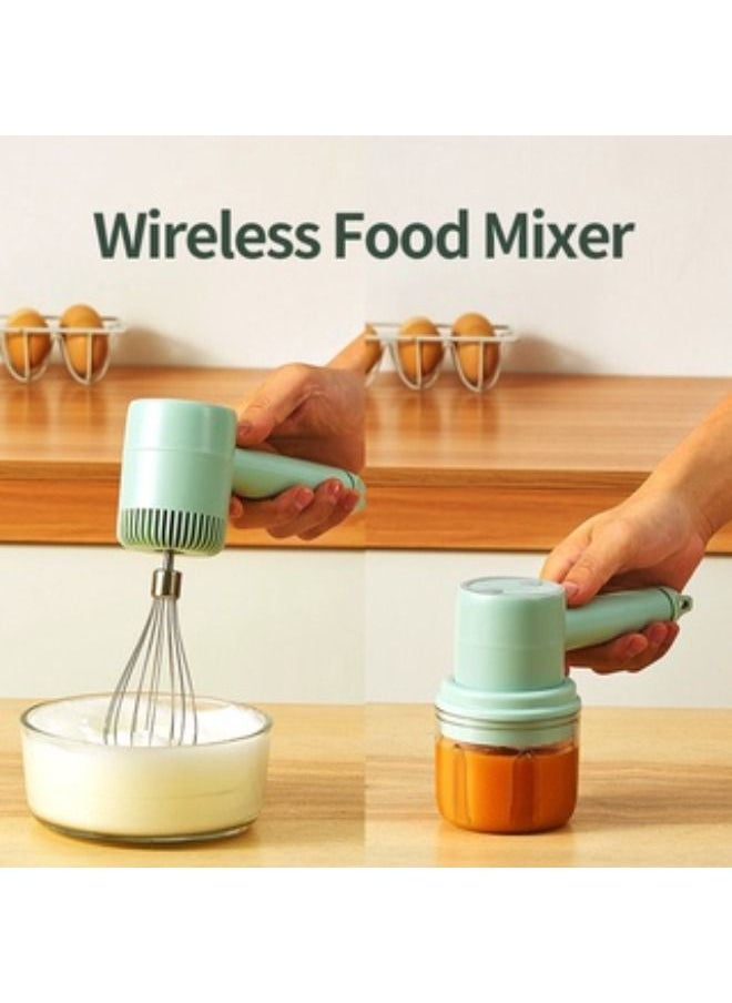 SHOPI - Wireless 3 in 1 Multifunction Chopper Cutter Mixing Cooking Machine Food Processor Green - Image 1
