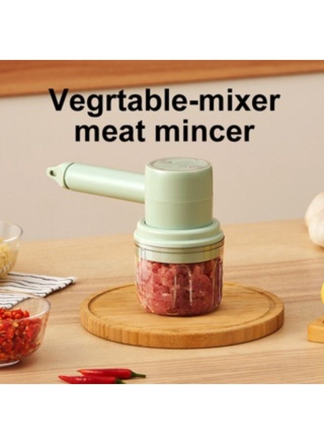 SHOPI - Wireless 3 in 1 Multifunction Chopper Cutter Mixing Cooking Machine Food Processor Green - Image 1