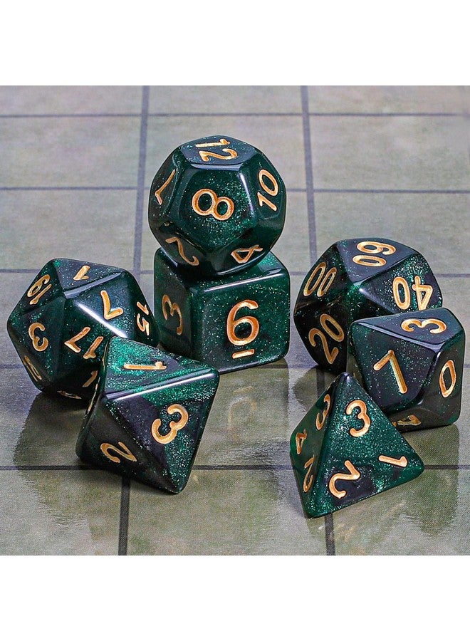 CiaraQ Dnd Polyhedral Dice Set With A Black Dice Bag For D&D Rpg Mtg Role Playing Table Games - Image 2
