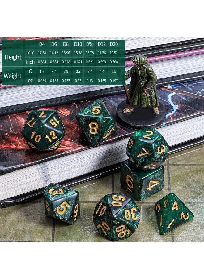 CiaraQ Dnd Polyhedral Dice Set With A Black Dice Bag For D&D Rpg Mtg Role Playing Table Games - Image 3