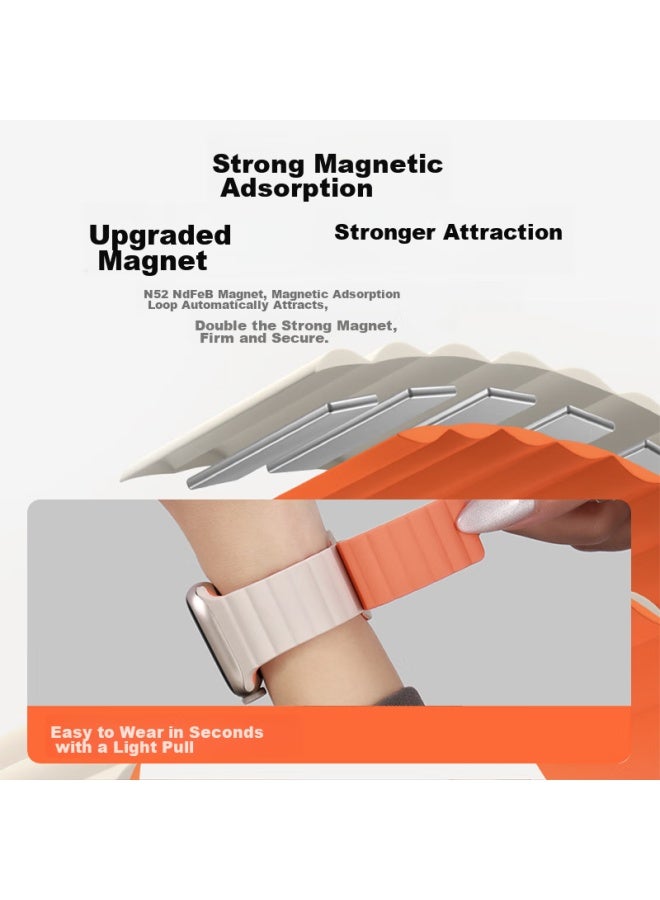 WITGOER Witgoer Watch Band [brand Direct Operation], Compatible With Apple Watch, Magnetic Silicone Strap For Apple Iwatch Ultra 2/s10/9/8/7/6/se, Liquid Soft And Skin-friendly, For Men And Women - Image 2