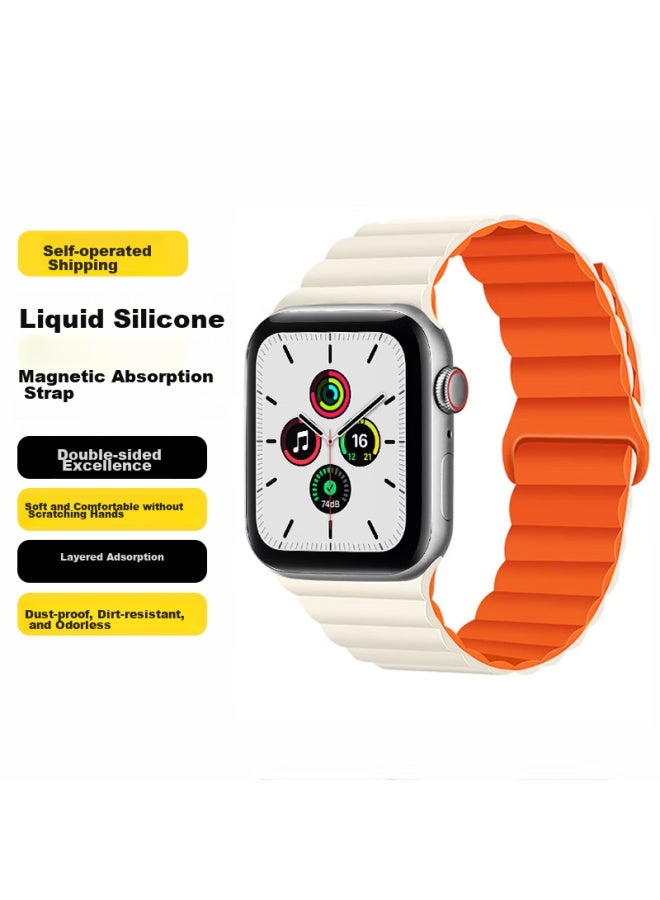 WITGOER Witgoer Watch Band [brand Direct Operation], Compatible With Apple Watch, Magnetic Silicone Strap For Apple Iwatch Ultra 2/s10/9/8/7/6/se, Liquid Soft And Skin-friendly, For Men And Women - Image 1
