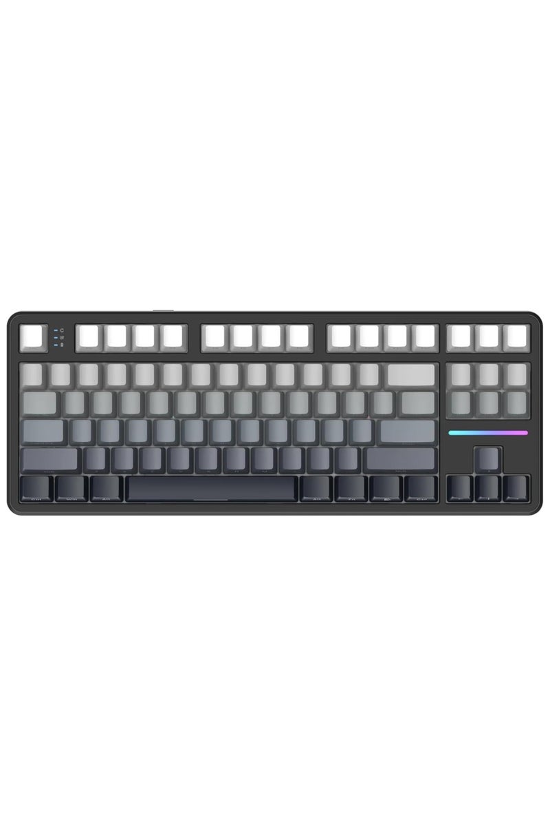 Attack Shark X87 87‑Key Hot‑Swappable Mechanical Gaming Keyboard, Bluetooth 5.0/2.4GHz/Wired, RGB Backlit, 4000 mAh Battery (White Contour) - Image 1