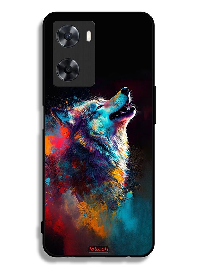 Tolwak Oppo A57s Protective Case Cover Wolf Colorful Art - Image 2