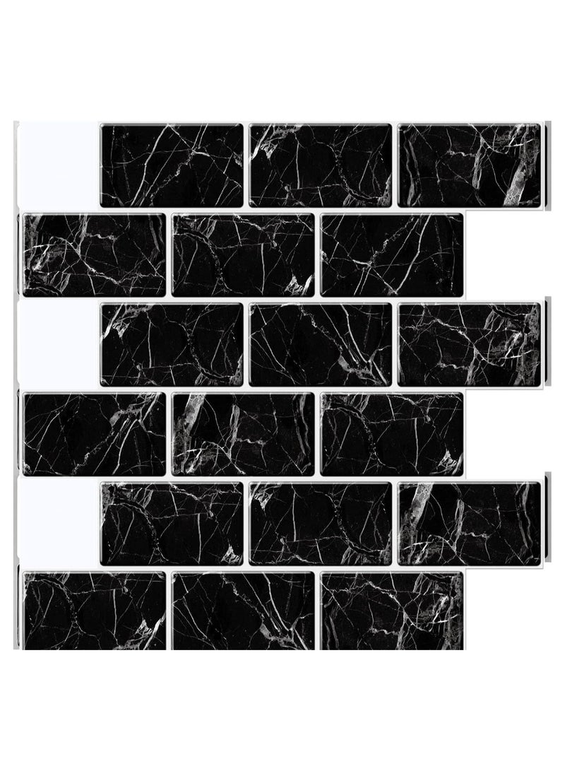 كاست ويف 4 قطعة من البلاط الخلفي - 12 " x12 " متقدمة مطبخ الخلفي البلاط ( الرخام الأسود ) - Image 1