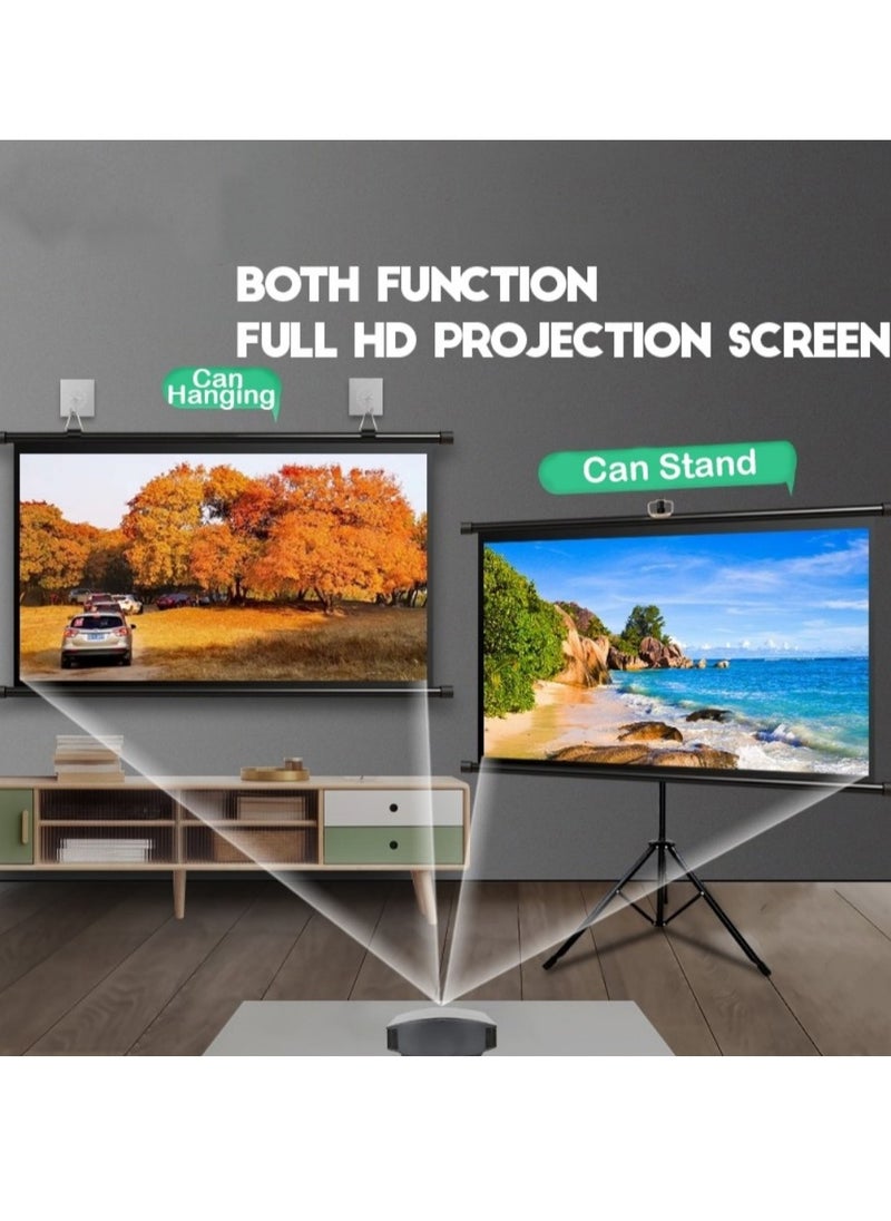 FlashHawk - 72 inch 16:9 Portable Projector Screen With Tripod Stand HSZJMB-72 Black - Image 1
