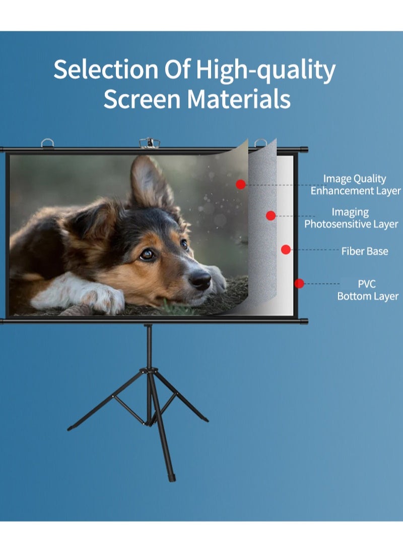 FlashHawk - 72 inch 16:9 Portable Projector Screen With Tripod Stand HSZJMB-72 Black - Image 1