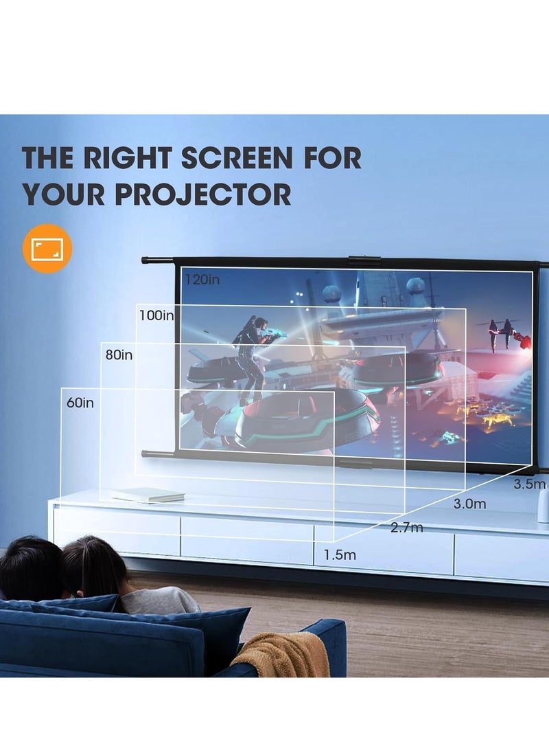 FlashHawk - 72 inch 16:9 Portable Projector Screen With Tripod Stand HSZJMB-72 Black - Image 1
