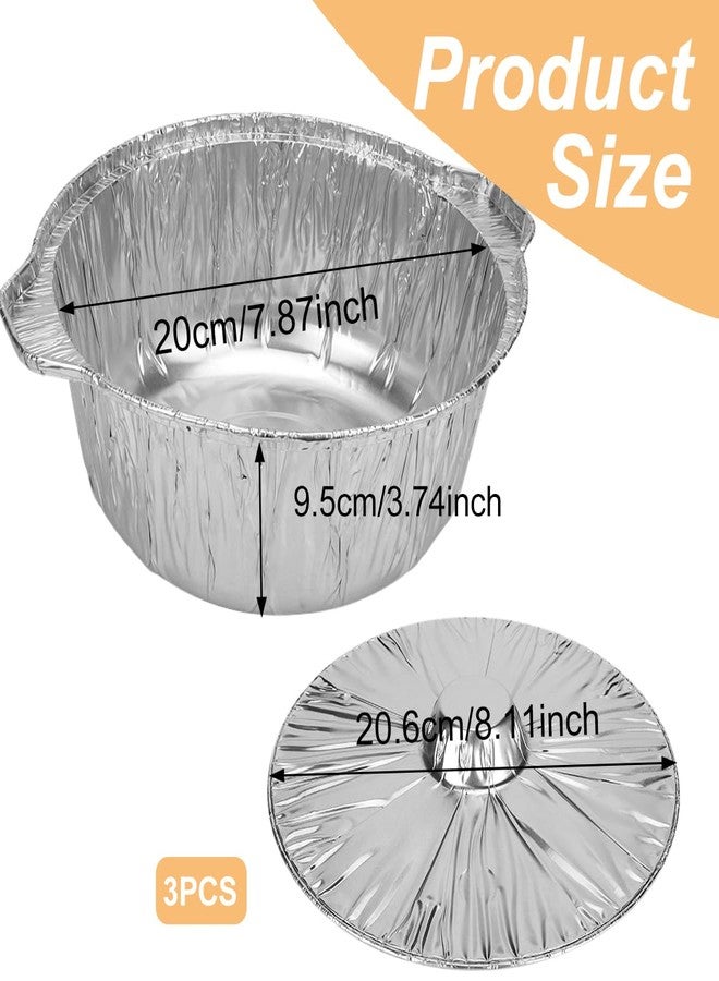 PKEAFC 72 Oz Disposable Aluminum Pot, Disposable Pots With Lids Oven-Ready, Aluminum Pots Stove Compatible Baking Foil Pan Tinfoil Camping Pot Camping Heating Cooking 5 PCS - Image 2