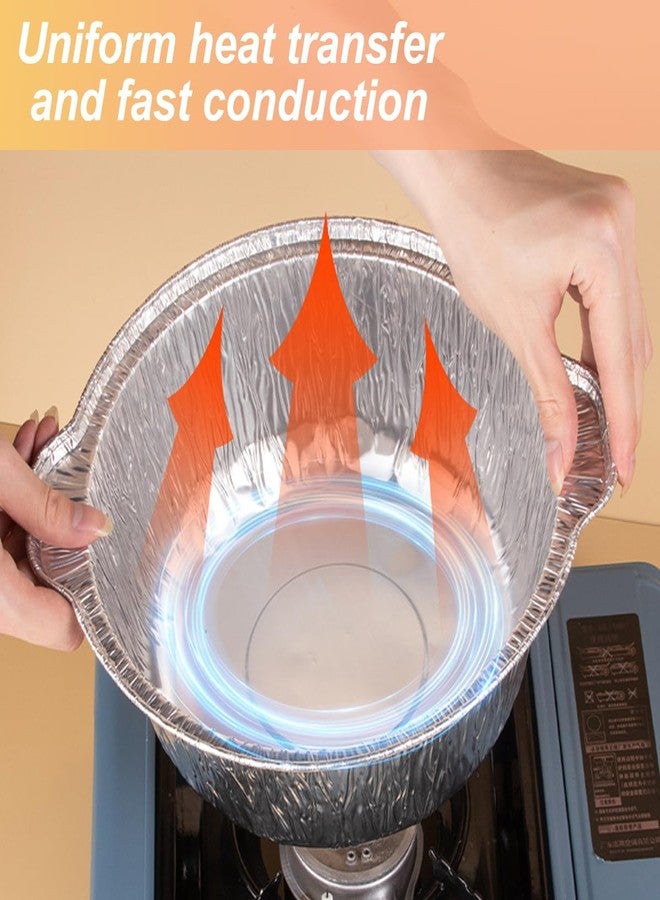 PKEAFC 72 Oz Disposable Aluminum Pot, Disposable Pots With Lids Oven-Ready, Aluminum Pots Stove Compatible Baking Foil Pan Tinfoil Camping Pot Camping Heating Cooking 5 PCS - Image 4