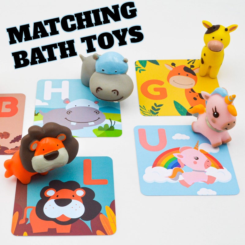 SplashEZ Bath Toys Flash Cards, 26 Alphabet Letters & Animal Words, Waterproof - ABC for Preschool & Kindergarten, ABCs Toddler Toys - Letter Picture Recognition Ultimate Preschool Activities - Image 4