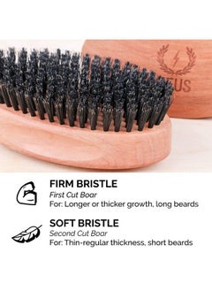 Zeus Oval Military Beard Brush Boar Bristle Military Style Beard Brush for Men MADE IN GERMANY (SOFT BRISTLES) Q92  - Image 5
